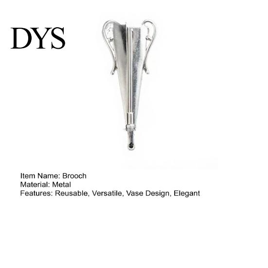 Practical Alloy Pin Vase Brooch Flower Holder Insert Hat Accessory Lapel Reusable Corsage for Sweaters Coats Weddings Parties Versatile