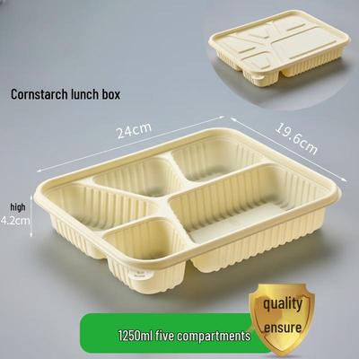 Disposable 5-Compartment Meal Containers