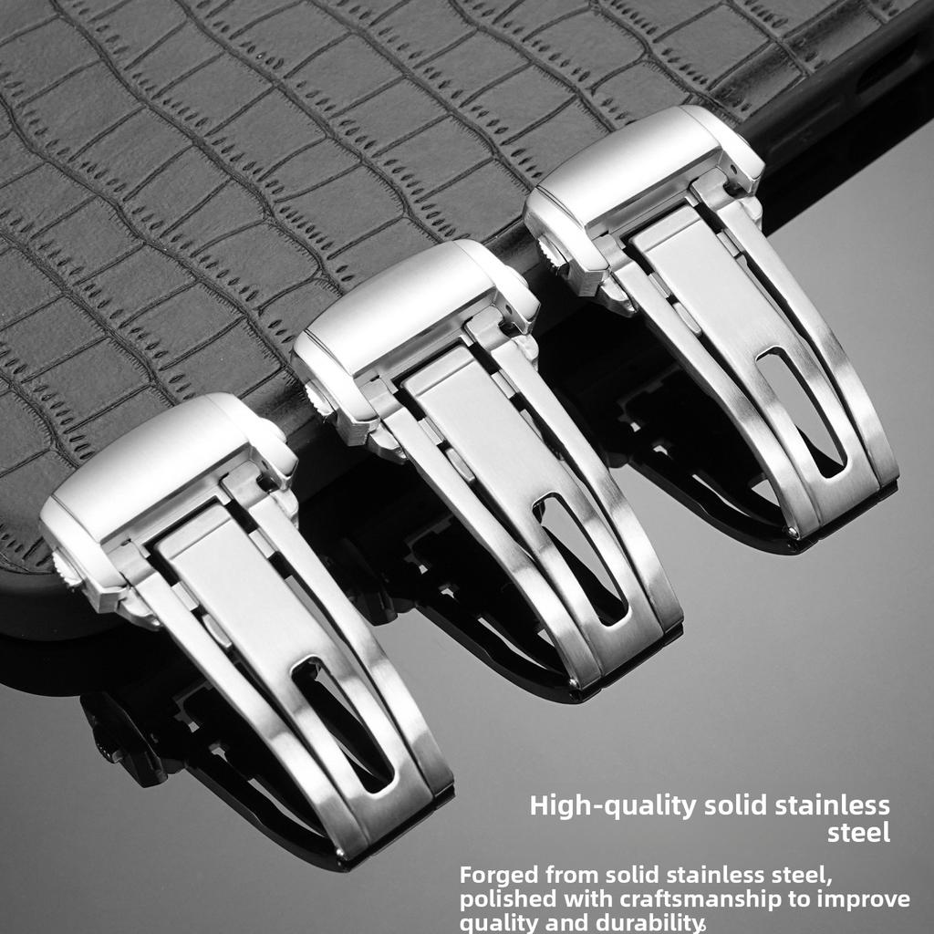 For Longines 18mm Adjustable Butterfly Watch Buckle For Silicone rubber strap Stainless Steel Metal Clasp Watch band Accessories