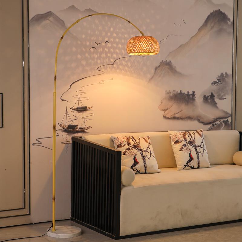 Wabi-Sabi Retro Zen Floor Lamp for Living Room, Study, or Bedroom