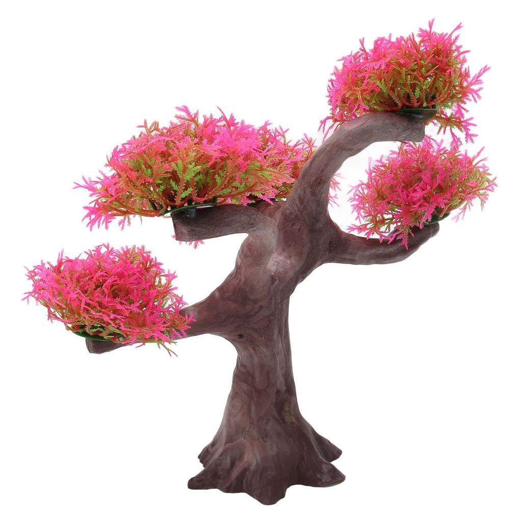 Aquarium Plant Ornament Simulation Artificial Beautiful Landscape Fish   Decoration Pink