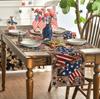 Wood America Beads Stars Patriotic 4th of July Placemats Set of 4, 12x18 Inch Memorial Day Table Mats for Party Kitchen Dining Decoration