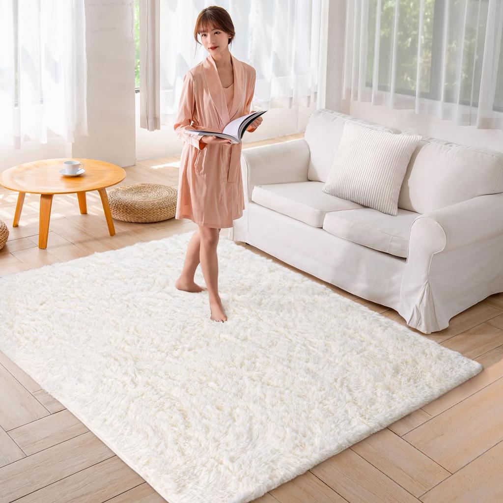 Beddiny Washable Rug Extra Thick 30D Urethane with Unique Antibacterial and Deodorizing Comfortable for All Shag 185x185cm [Middle Layer High-Density