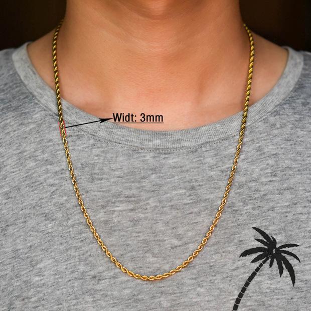 2/3/4/5/6mm Breite gedrehte Seilkette Halskette Edelstahl Choker für Damen Herren Metall Schmuckzubehör 5 Farben 16 bis 30 Zoll