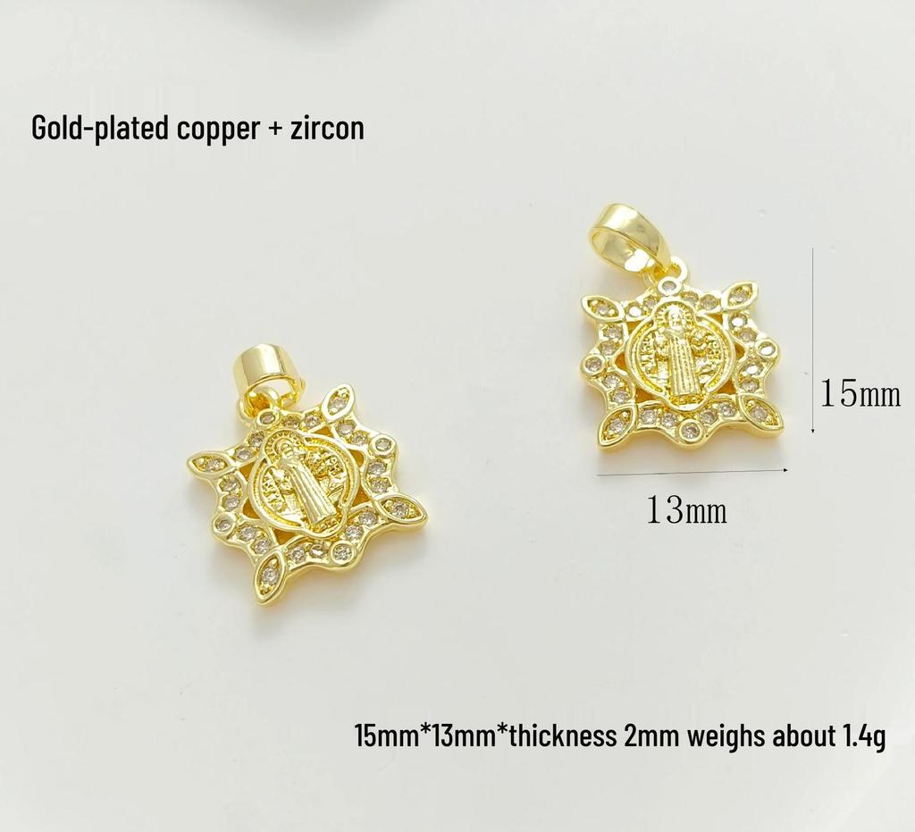 Gold-Plated Virgin Mary Pendant Necklace - Handmade Heart Design