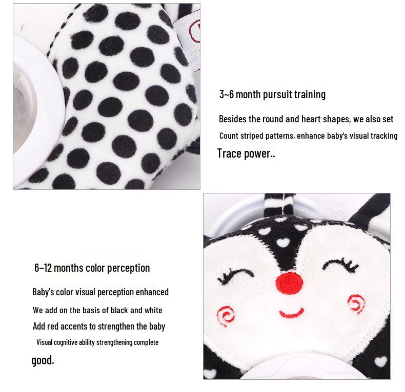 Happy Monkey Black & White Baby Rattle and Stroller Wind Chime