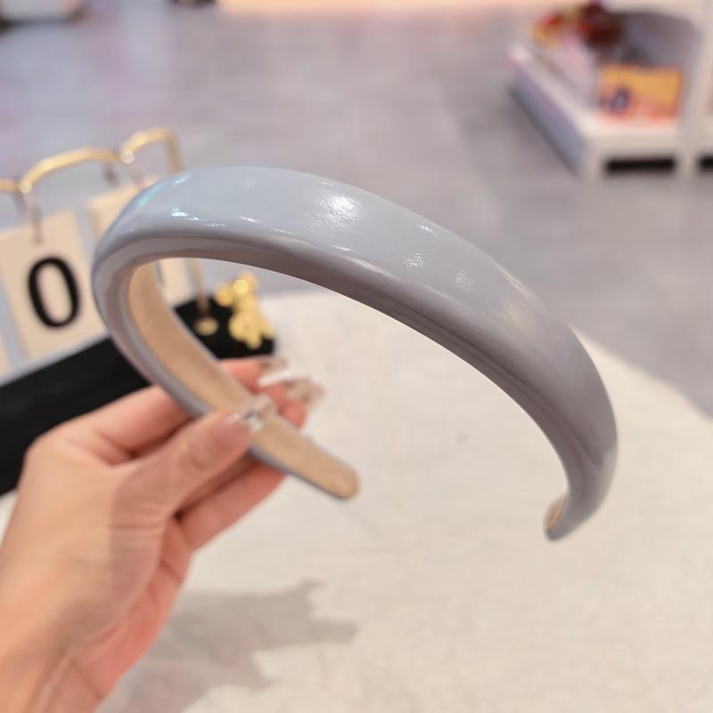 Женская 2см однотонная ПУ кожаная французская повязка на голову - Универсальная, Высококлассная, Девичий стиль