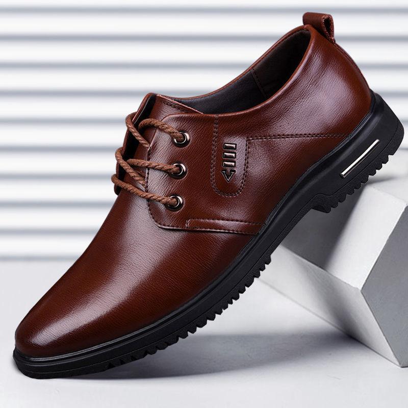 Leather shoes men's soft cowhide spring and summer breathable soft sole business men's trend