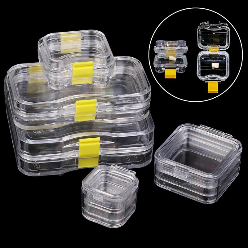 1 Pcs Plastic Dental Lab Box With Film Dentist False Tooth Case Box With Membrane Storage Boxes Denture Teeth Container Case