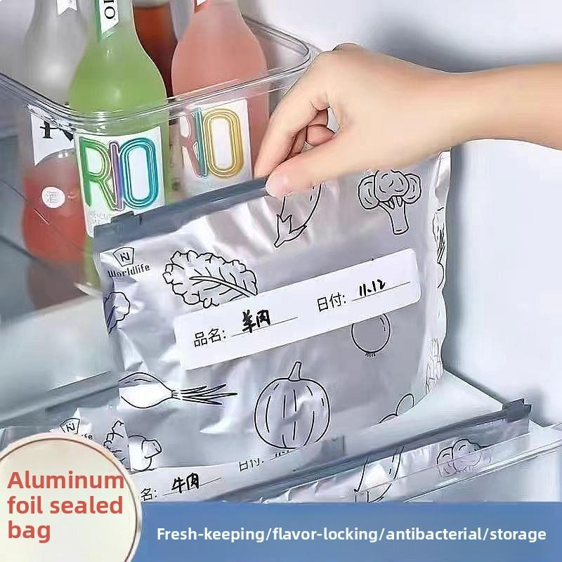 Food Grade Aluminum Foil Ziplock Storage Bag Thick Sealed Fresh Lock Food Packaging Pouch Thickened Reusable