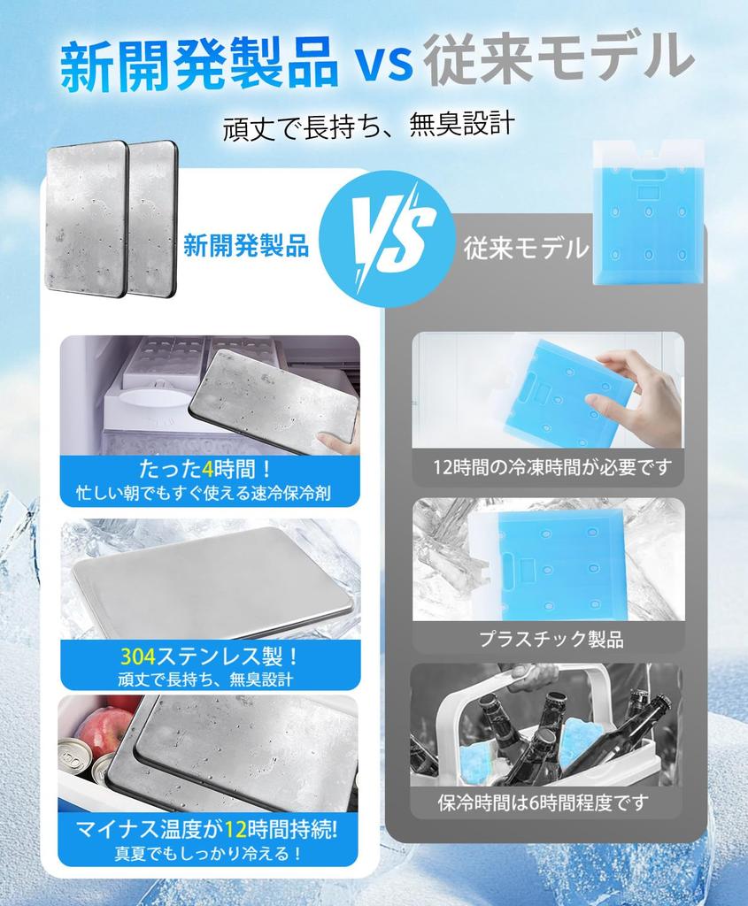 Powerful Stainless Steel Ice Packs for Lunch Sports Outdoor Disaster and Heatstroke After Easy To Slim Includes Japanese Instructions Long-lasting,