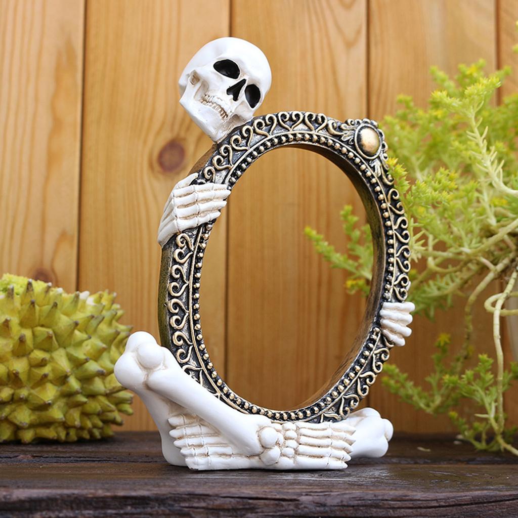 Resin Skull Picture Frame Ornament Skeleton Frames Decoration Halloween Home Party Centerpieces For Theme Event