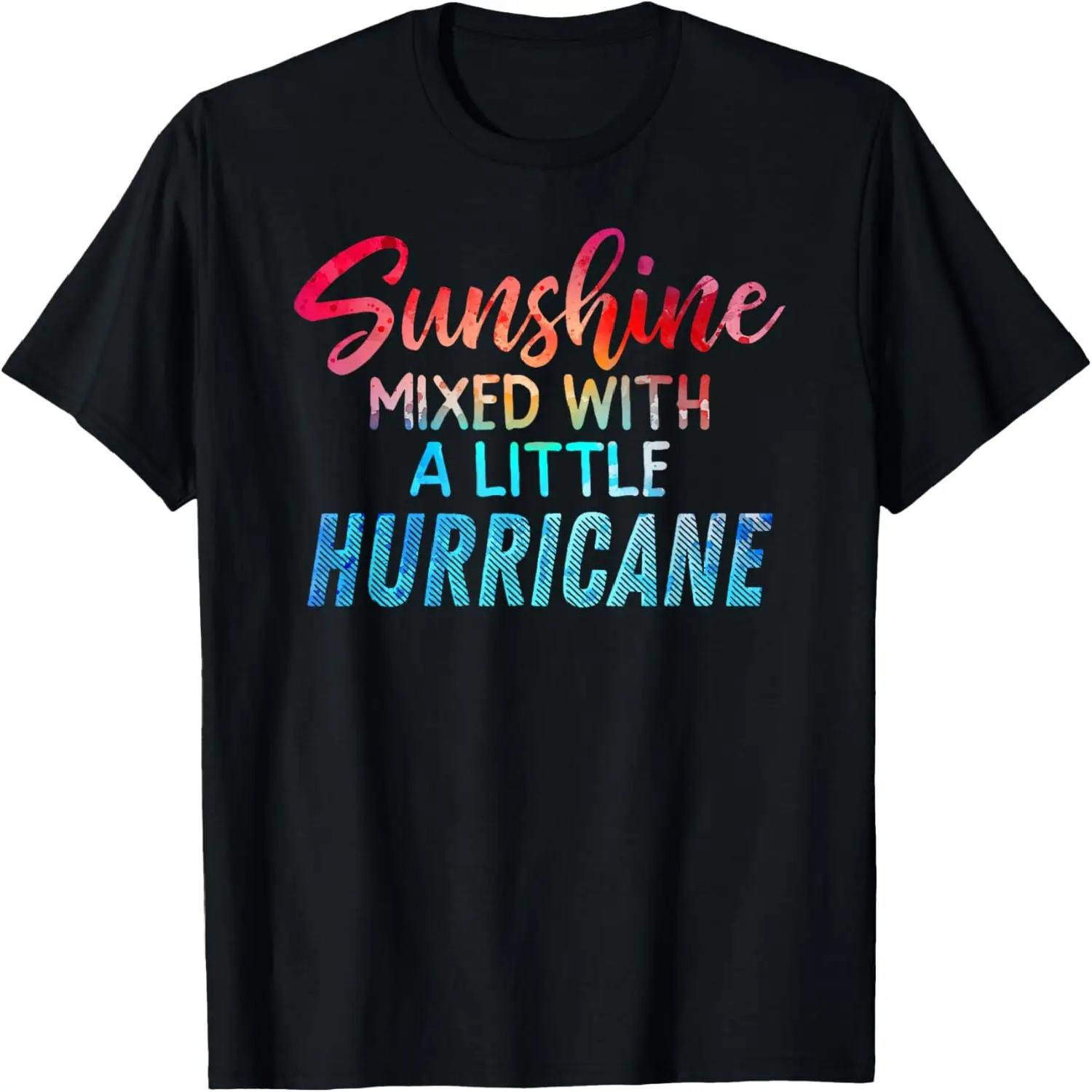 Sunshine Mixed with A Little Hurricane Positive Vibe Message T-Shirt S чёрный