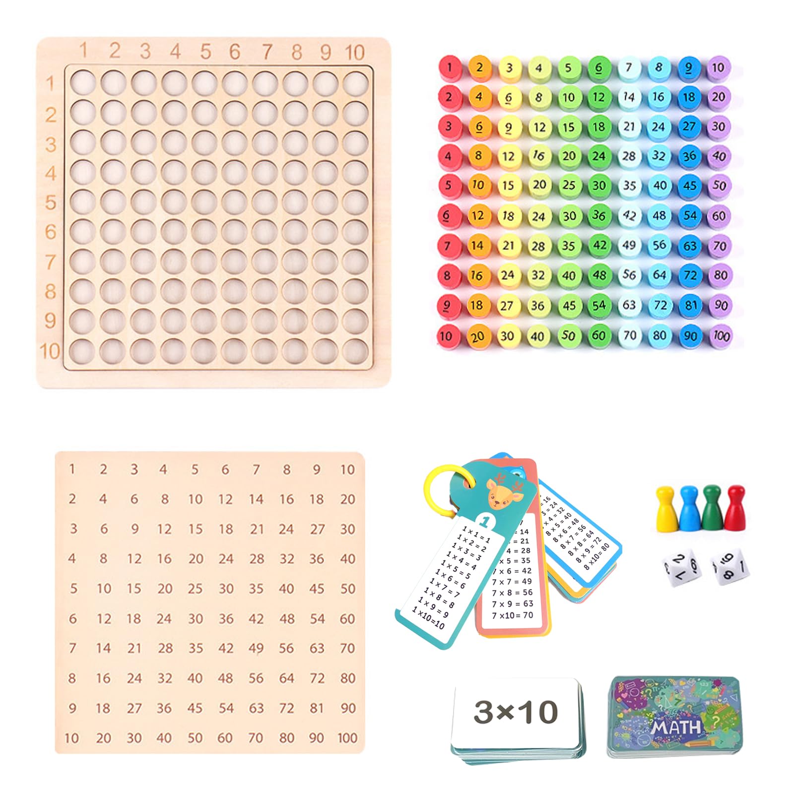 

EsiFare Multiplication Board, Multiplication Tables for Kids, 99 Multiplication Board Game, Math Calculation, Brain Training, Montessori Toy, Hundred