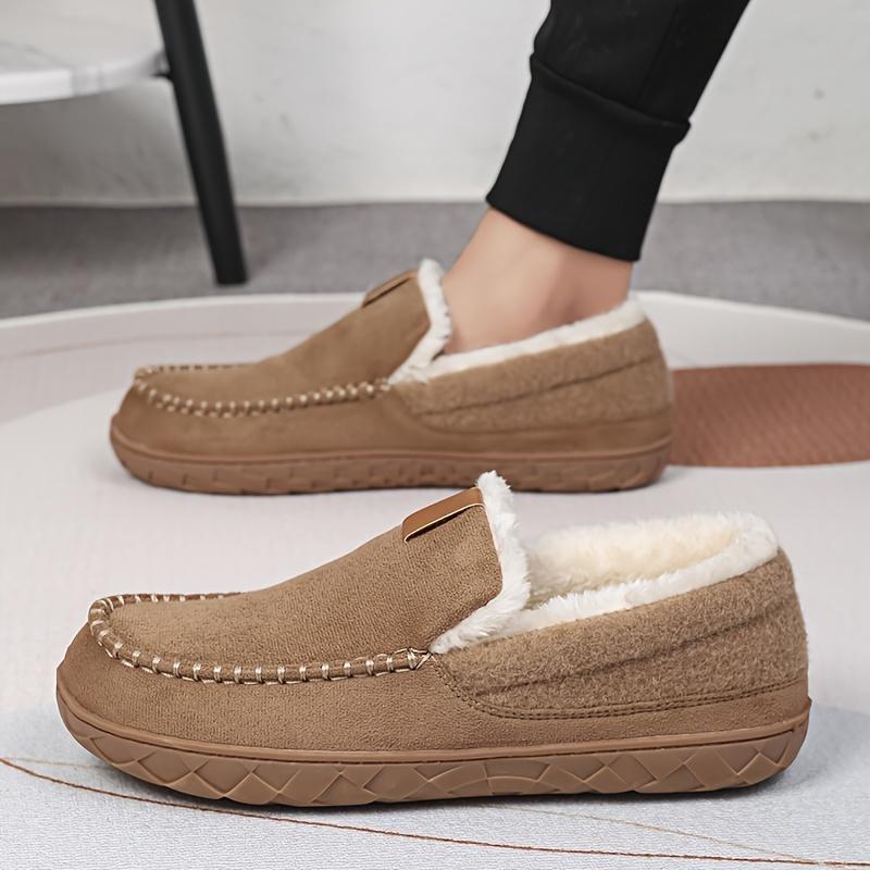 

Мужские утолщенные домашние тапочки, винтажная повседневная мода, мягкая подошва, круглый носок, подошва из ЭВА, верх и внутренняя часть из ткани, для зимней повседневной носки 42-43