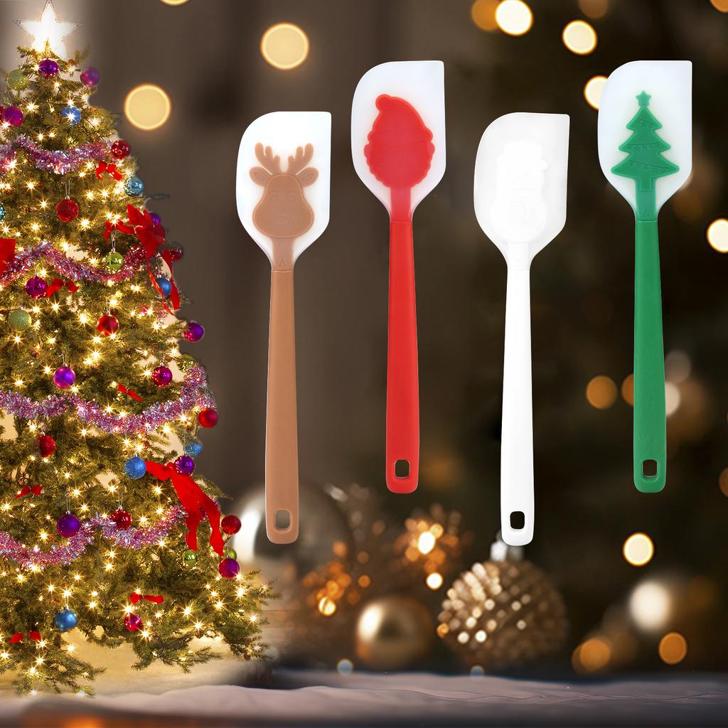 Christmas Kitchen Accessories Scrapers Custom Printed Air Fryer Liners Cake Spatula for Pastry