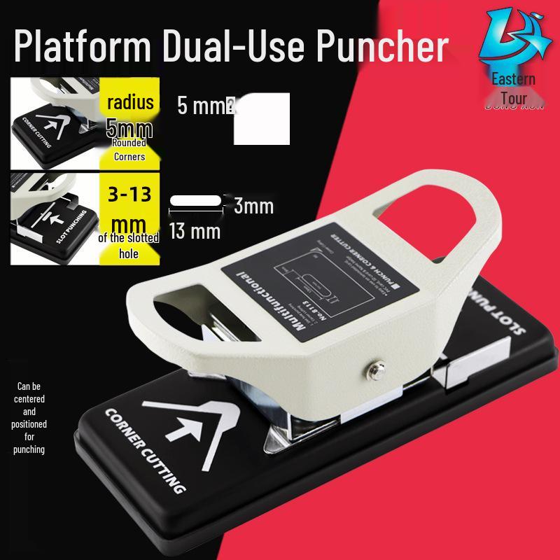 Double-Use PVC ID Card Puncher with Chamfer Pliers