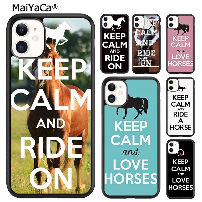 MaiYaCa Keep Calm and Ride On Love Horses Pony Phone Case For iPhone 17 Air 16 Pro Max 15 14 Plus 12 13 Cover Coque