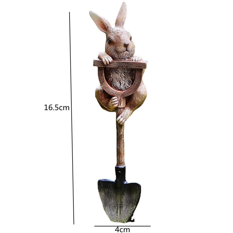 Creative Frog Rabbit Turtle Shovel Outdoor Garden Bonsai Craft Decorations Resin Patio Lawn Decoration Balcony Home Decor