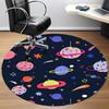 1PC Space Disco Office Round Area Rug, Mat Suitable For Office, Under Office Chairs Bedroom Living Room Home Decor, Room Deco