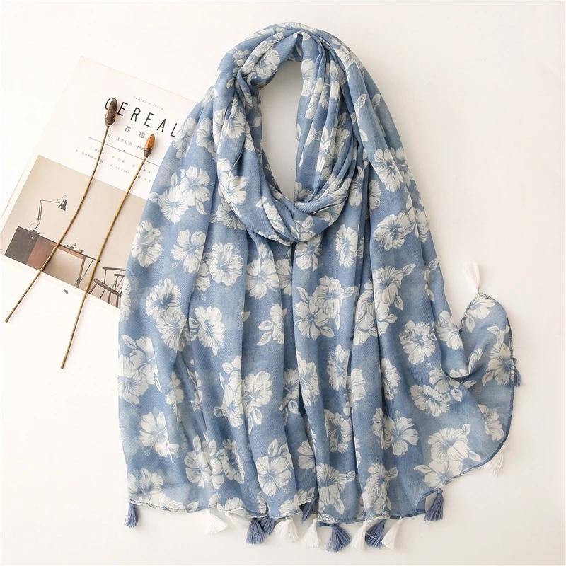 Autumn Fashion Aztec Geometric Tassel Viscose Shawl Scarf Lady High Quality Wrap Pashmina Stole Bufandas Muslim Hijab Sjaal