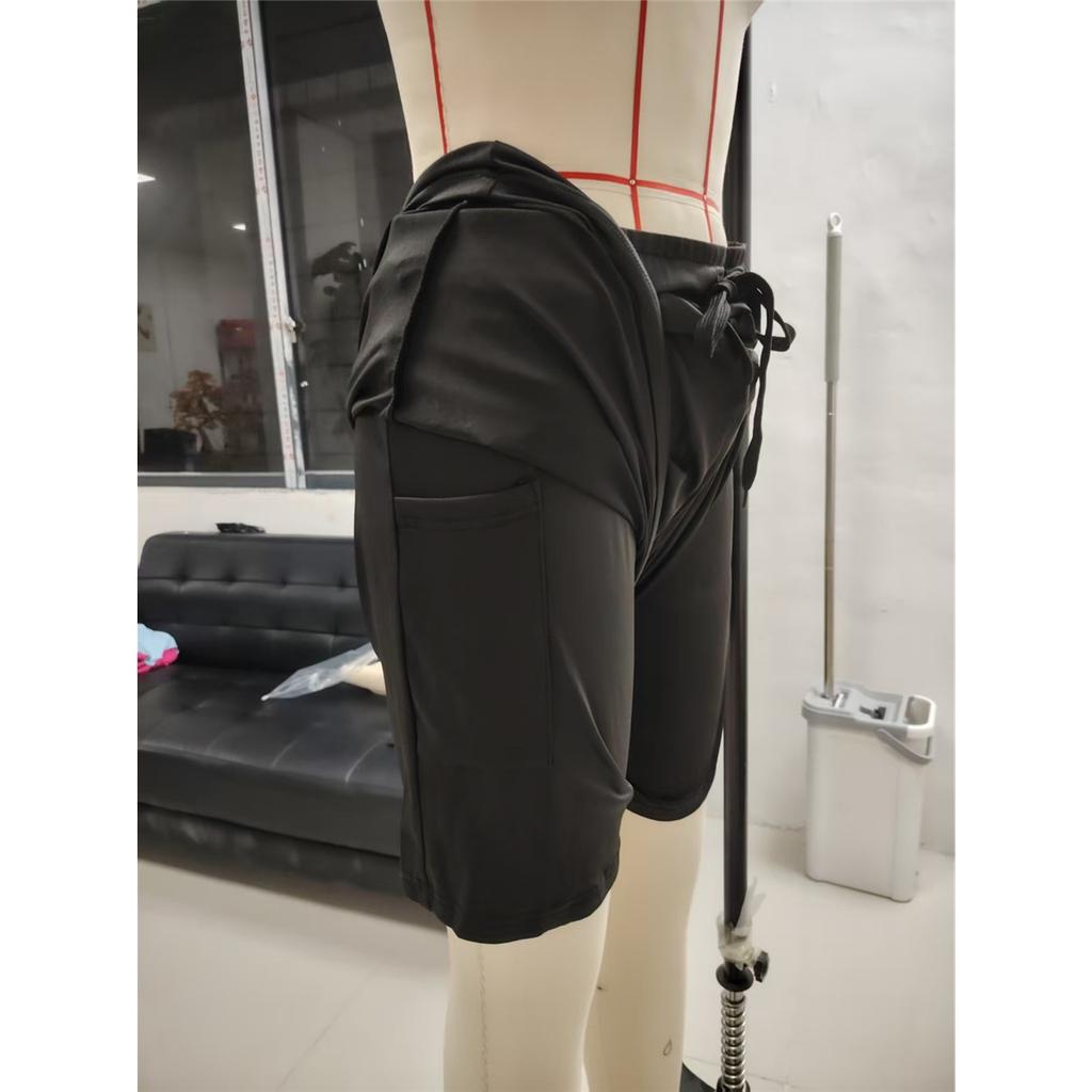 Men's Summer Sports Shorts Men's Double-layer Quick-drying Breathable Squat Jogging Men's Casual Pants Basketball Five-quarter Pants