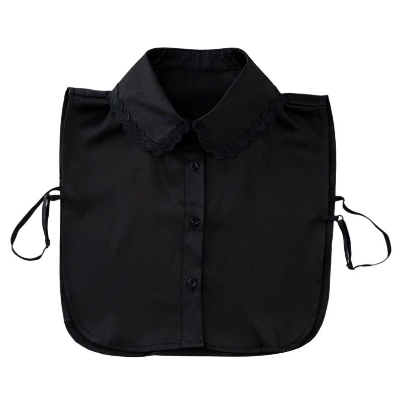 Detachable Collar Button Removable Simple Shirt Style Half Shirt Blouse for Quick Outfit Changes Various Occasion