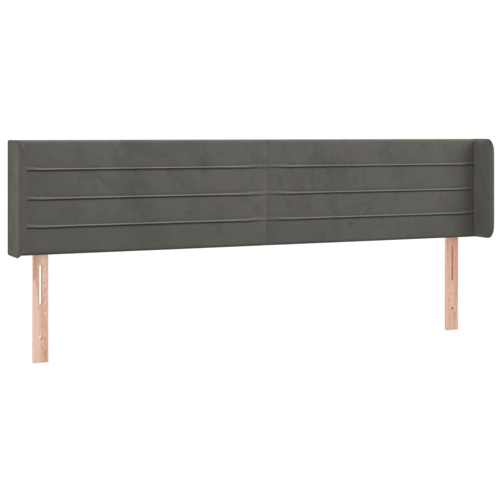 Vidaxl Zagłówek Do Łóżka Z Led, Ciemnoszary, 163X16X78/88 Cm, Aksamit