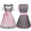 Plus Size European & American Pink Oktoberfest Beer Dress for Stage & Cosplay