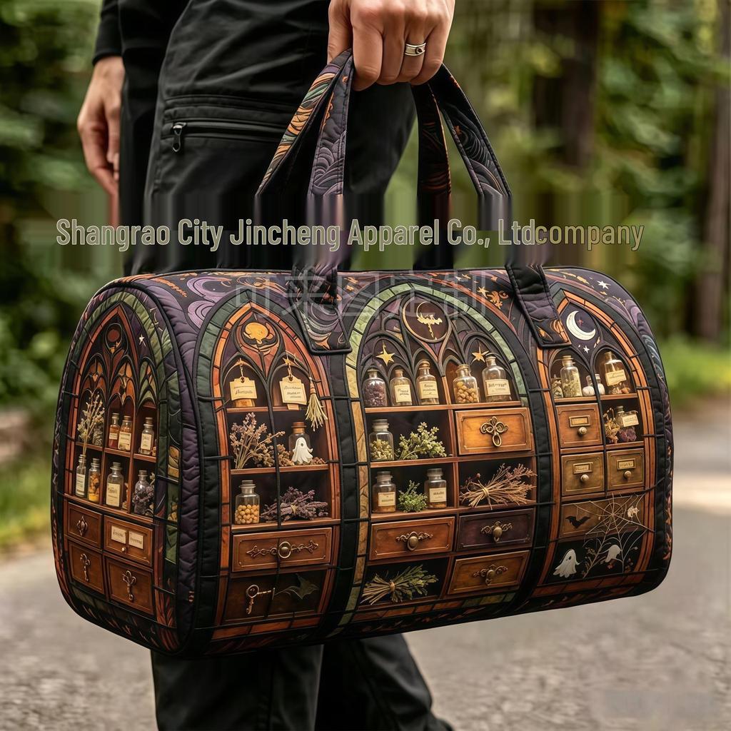 3D Gothic Buntglasdruck Halloween Sporttasche - Multifunktionale Reisetasche