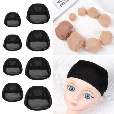 Multi-tamanhos peruca brinquedo 1/3 1/4 1/6 rede de cabelo fixo cabelo antiderrapante chapéu boné cabeça headgear