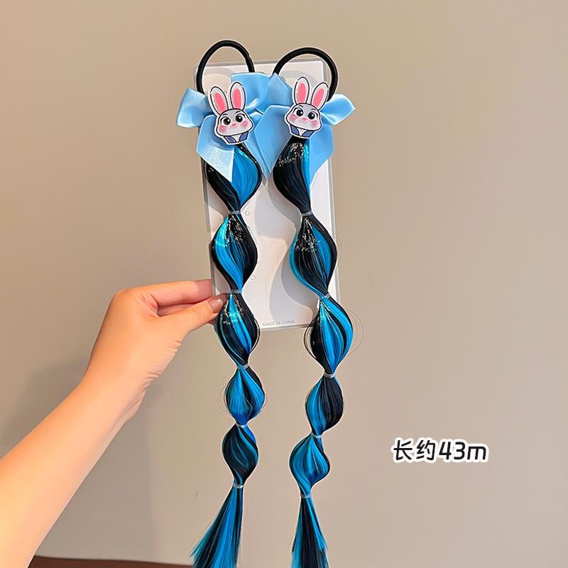 Child Rabbit Police Officer Wig Braid Baby Braid Dirty Boxing Twist Braid Colored Headband Hair Rope Sweet Cool