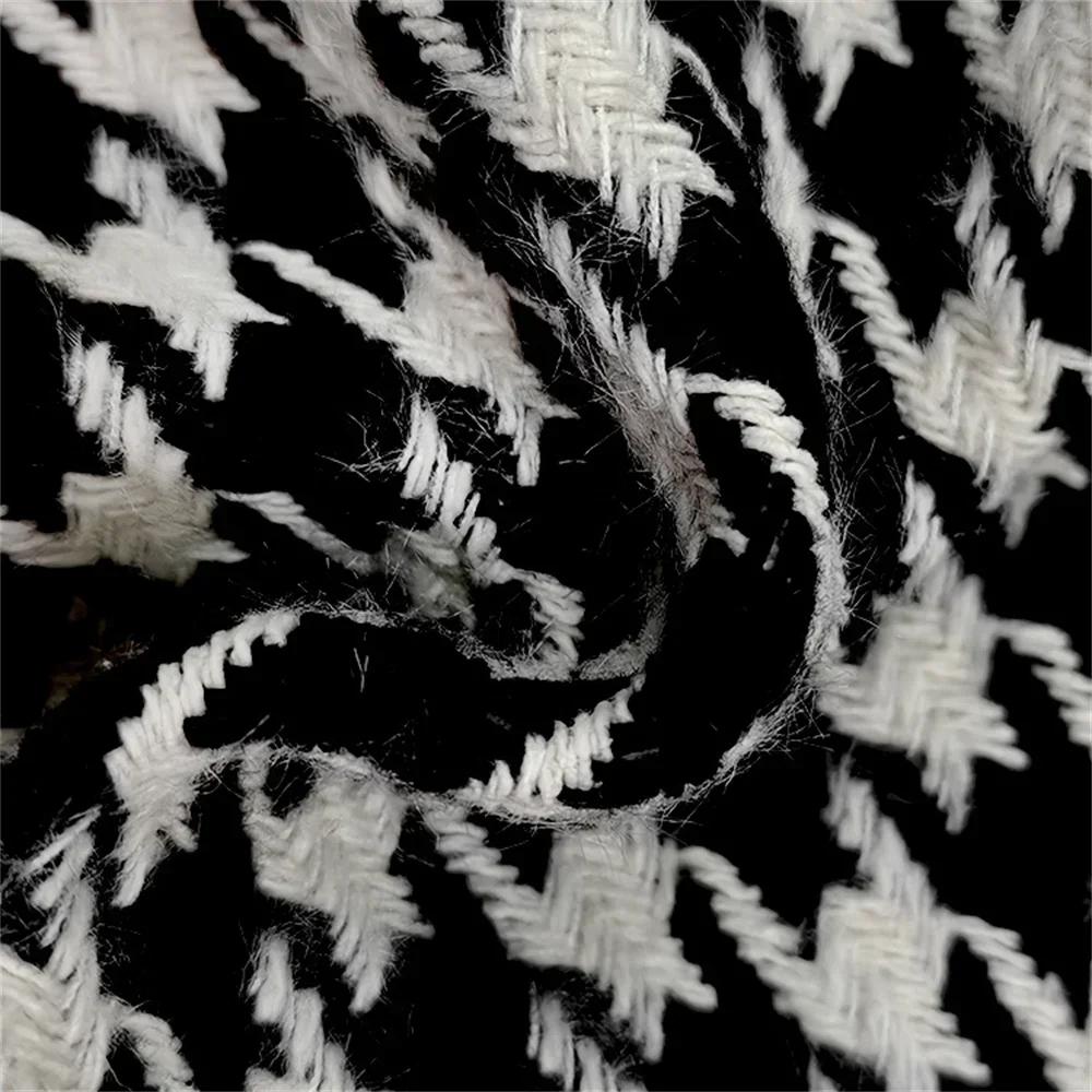 Women's Classics Houndstooth Jacket Stand Collar Long Sleeves Winter Fall Clothes Women Casual Coat Outerwears