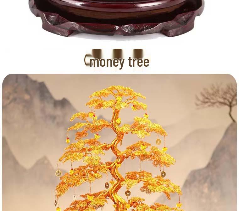 Handcrafted Woven Money Tree Home Décor - Wealth-Attracting Gift for Housewarming or New Beginnings