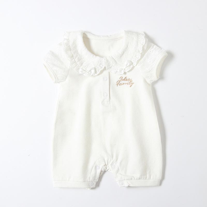 Infant & Toddler Summer Romper: Newborn Baby Girl Short Sleeve Bodysuit