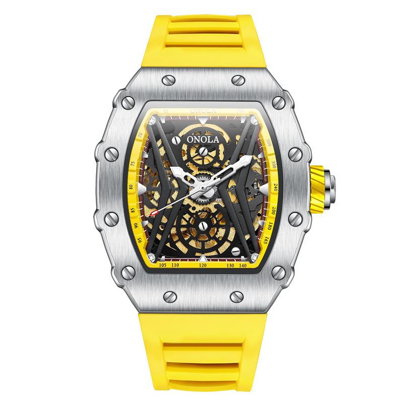 Fashionable Sports Fully Automatic Mechanical Watch Men's Silicone Band Waterproof Watch