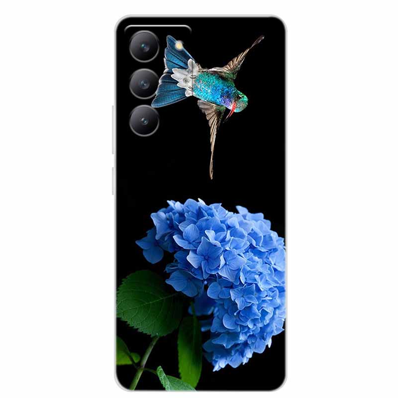 For Redmi 15 4G Phone Case Fashion Flowers Transparent Silicone TPU Soft Back Cover Case For Xiaomi Redmi 15 5G Case Redmi15 Bag