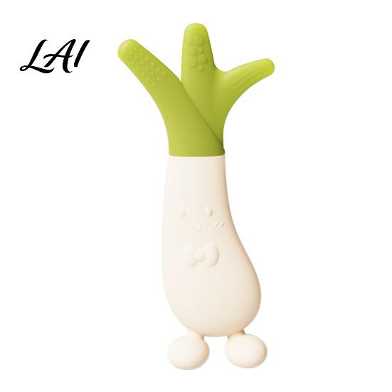 Baby Gum Massage Tool Silicone Carrot Teether Food-Grade BPA-Free Chew Toy for 3-6 Soft Elastic Teething Relief Months Soothing Massager Boil-Safe