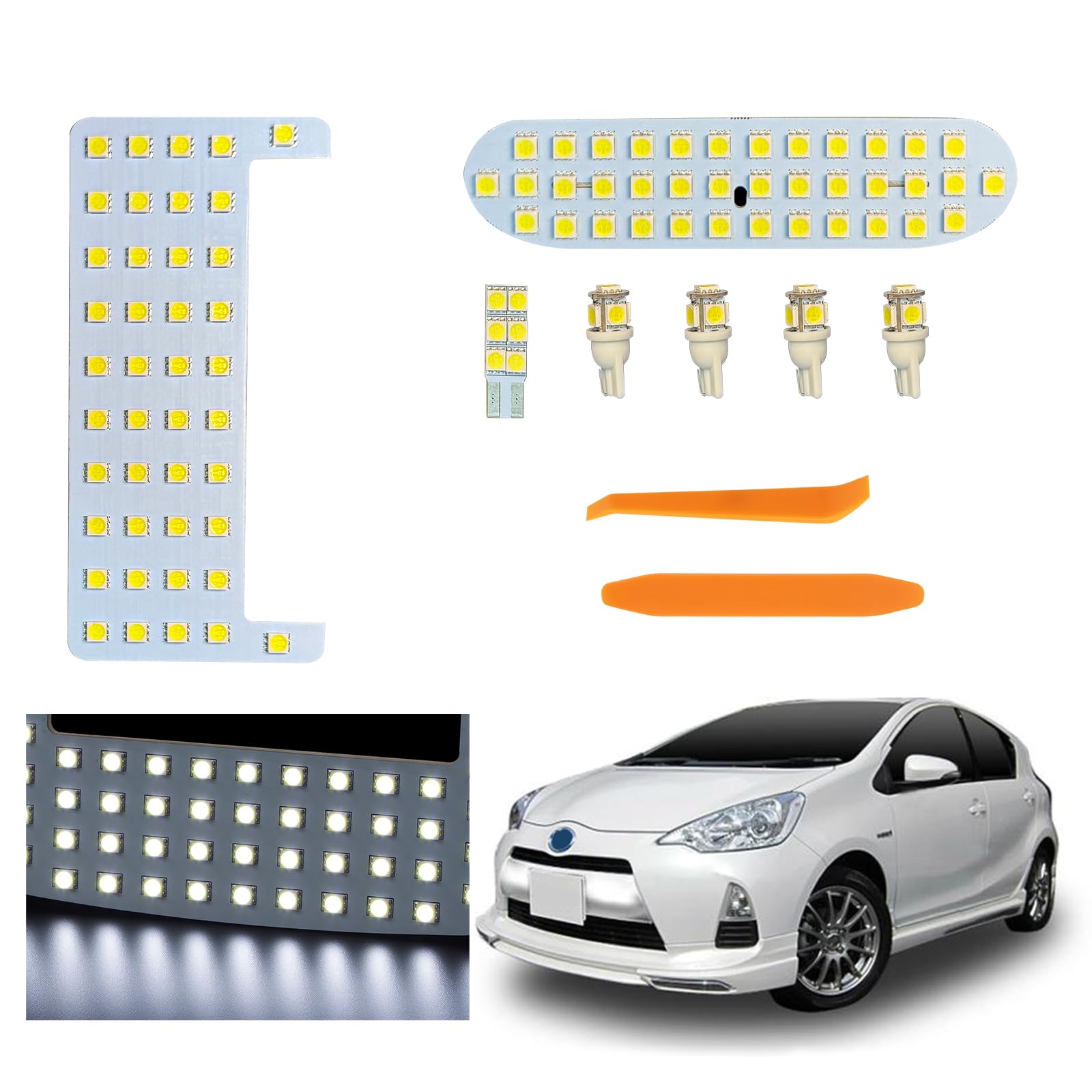 

UNNKIBO Aqua LED Лампа для салона Aqua Серия NHP10 Поздняя модель Внутреннее освещение Специально разработанная TOYOTA AQUA NHP10 Внутреннее освещение Белый 6500K LED Кастом