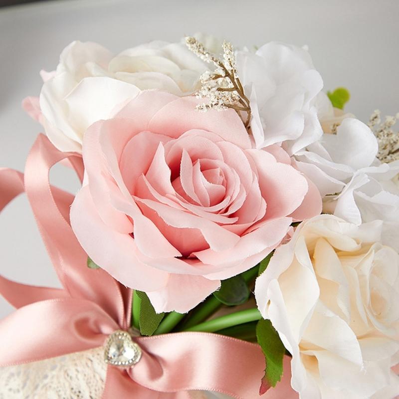 Simulation Artificial Flower Bridal Bouquet for Wedding Ceremony Anniversary Celebration Handheld Flower Photo Props