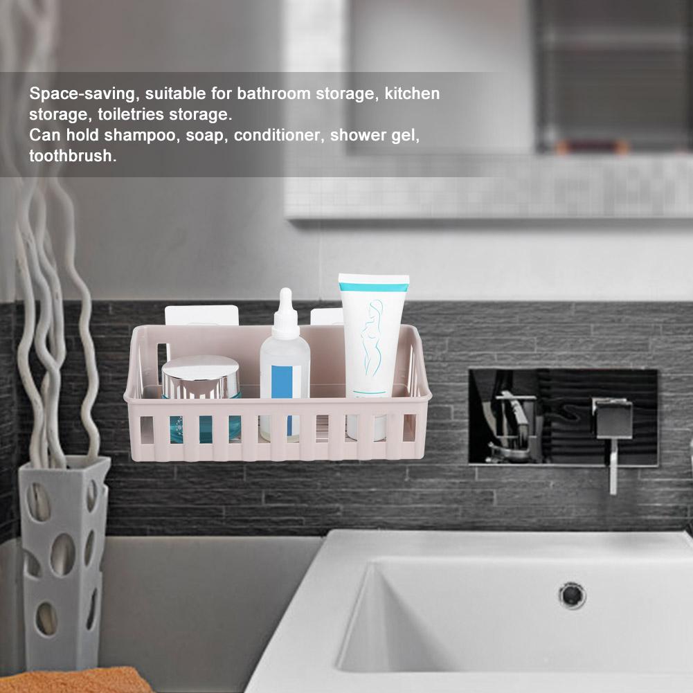 Punch Wall Mounted Shampoo Holder Storage Shelf Rack   Bathroom Supplies