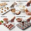 Cookie Scoop: 18/8 Stainless Steel 1 Tablespoon Portion Scooper for Baking - Spring-Loaded Trigger Release Ice Cream Scoop with Non-Slip Rubber Grip