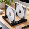 Plastic CD Storage Rack 12 Slots Lightweight CD Storage Display Shelf Space Saving Black Game Case Storage Rack Desktop