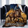 1PC Custom Name Rider Horse Adventure Flannel Blanket Versatile,all-season Throw Suitable for the Living Room,bedroom,camping,travel,and Gift