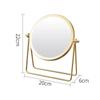 Espejo de maquillaje redondo de lujo, estilo retro europeo, de metal dorado, para el hogar, dormitorio, escritorio, espejo de tocador ajustable, espejo cosmético de pie
