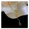 JMXD Letter D Sweater Necklace for Women Small Luxury Y2K Minimalist Trendy Statement Jewelry Gift for Her