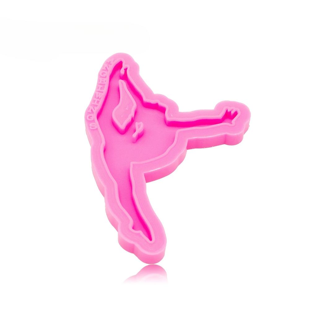 Shiny Gymnast Mold Silicone Molds DIY Dancing Girl Resin Epoxy Keychains Mould for Jewelry Key Ring Pendant Decoration