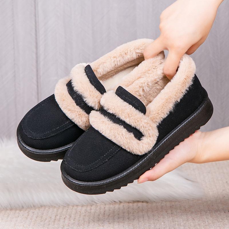 Winter new velvet thickened shoes soft-soled non-slip snow boots Beijing cloth shoes women's warm and comfortable cotton shoes