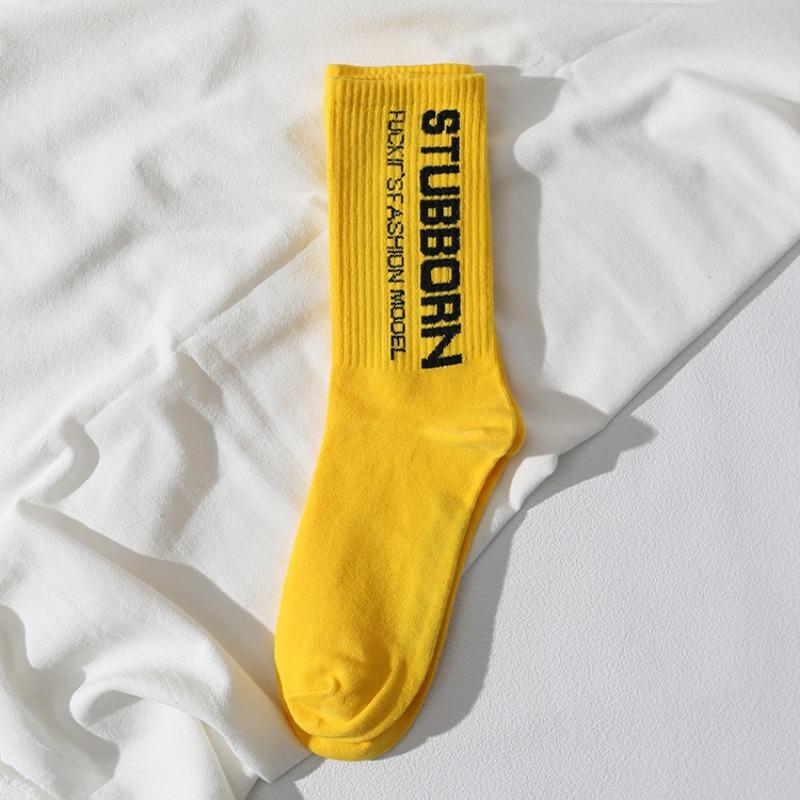 Men's Spring and Autumn Tide Sports Letter Skateboard Tube Socks