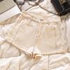 Apricot High-Waisted A-Line Denim Shorts for Petite Women - Summer 2026 Edition